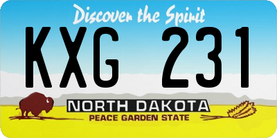 ND license plate KXG231