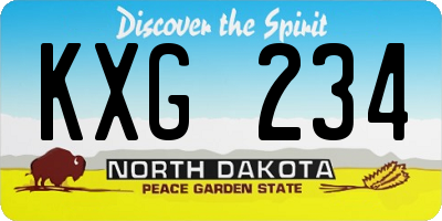 ND license plate KXG234