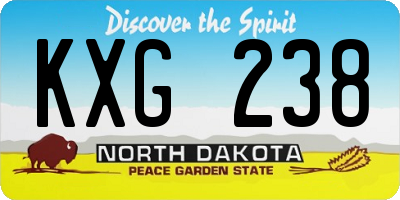 ND license plate KXG238