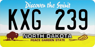 ND license plate KXG239