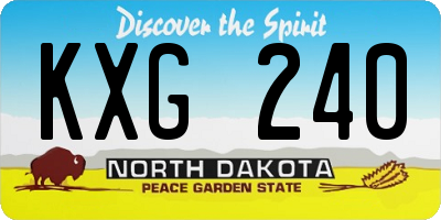 ND license plate KXG240