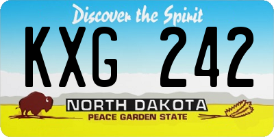 ND license plate KXG242