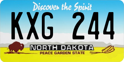 ND license plate KXG244