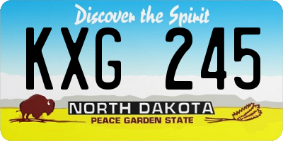 ND license plate KXG245