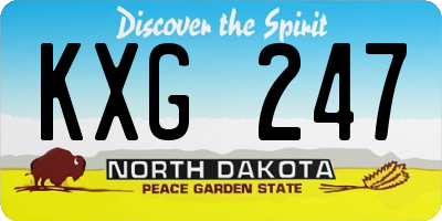 ND license plate KXG247
