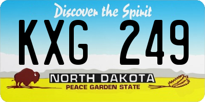 ND license plate KXG249