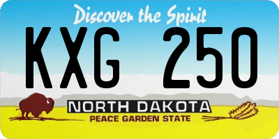 ND license plate KXG250