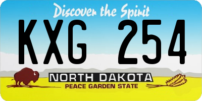 ND license plate KXG254