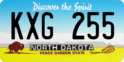 ND license plate KXG255