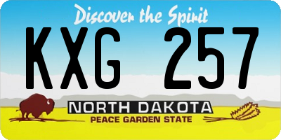 ND license plate KXG257