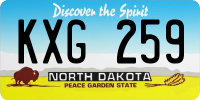 ND license plate KXG259