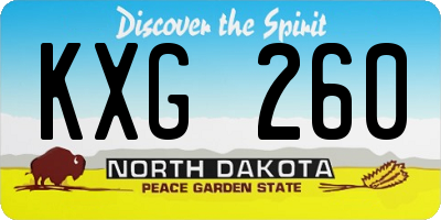 ND license plate KXG260