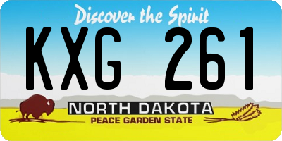 ND license plate KXG261