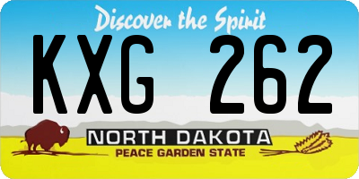 ND license plate KXG262