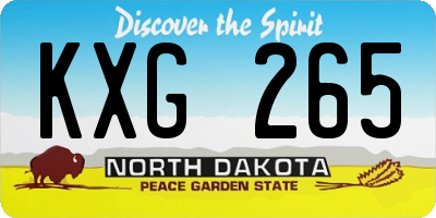 ND license plate KXG265