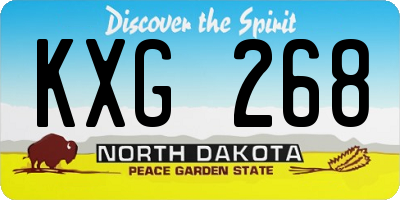 ND license plate KXG268