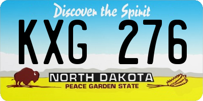 ND license plate KXG276