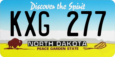 ND license plate KXG277