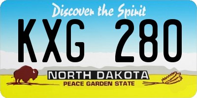 ND license plate KXG280