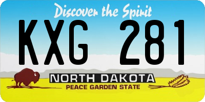ND license plate KXG281