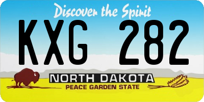 ND license plate KXG282