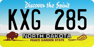 ND license plate KXG285
