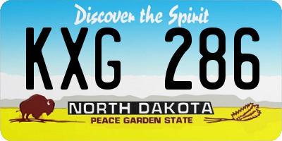 ND license plate KXG286