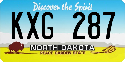 ND license plate KXG287