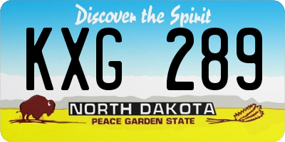 ND license plate KXG289