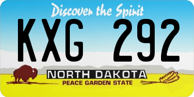 ND license plate KXG292