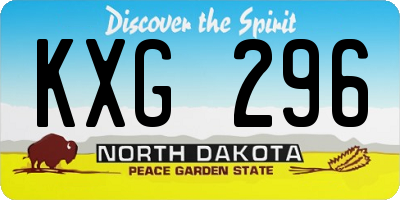 ND license plate KXG296
