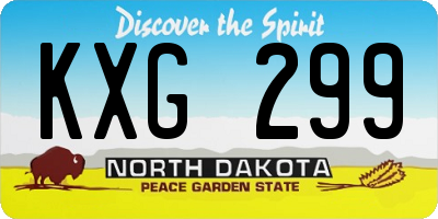 ND license plate KXG299