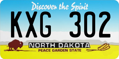 ND license plate KXG302
