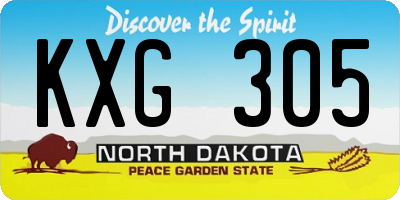 ND license plate KXG305