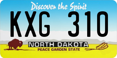 ND license plate KXG310
