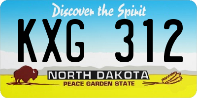 ND license plate KXG312