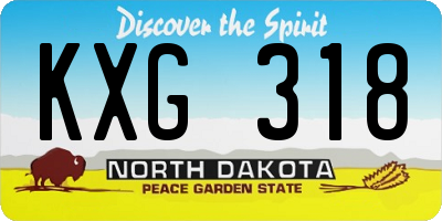 ND license plate KXG318
