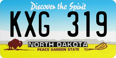 ND license plate KXG319