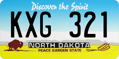 ND license plate KXG321