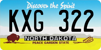 ND license plate KXG322
