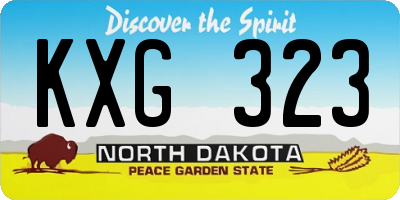 ND license plate KXG323
