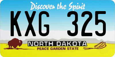 ND license plate KXG325
