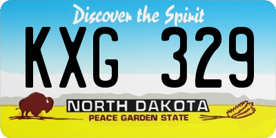 ND license plate KXG329