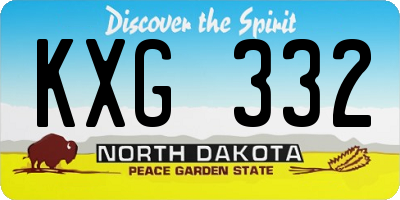 ND license plate KXG332