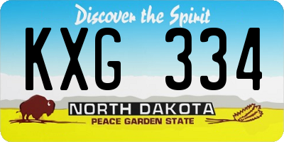 ND license plate KXG334