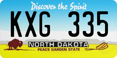 ND license plate KXG335