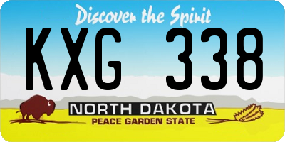 ND license plate KXG338