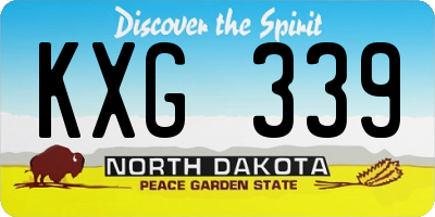 ND license plate KXG339