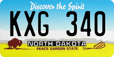 ND license plate KXG340