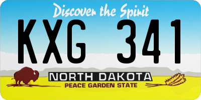 ND license plate KXG341